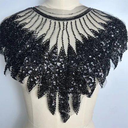 colle paillettes perlées, noir, 50cm x 39cm, 1 pièce