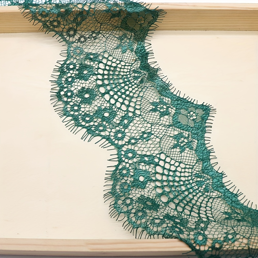 Bordure de dentelle 2,74 mètres 9,4 cm Ruban de dentelle Bordure de dentelle florale Broderie Dentelle Appliqué pour couture, artisanat, vêtements, décoration de mariage à domicile - 100 % polyester, Prédécoupés - Lavage à la main uniquement, Motif de fleurs